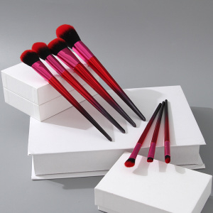 Ximi Vogue Life Electroplated Handle Series Makeup Brush (7 Count)(Rose Red)