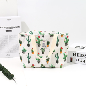 Ximi Vogue Life Fresh Style Cactus Pattern Lunch Bag (Apricot)