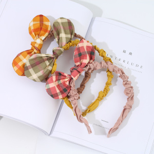Ximi Vogue Life Girlish Plaid Bowknot Hairband