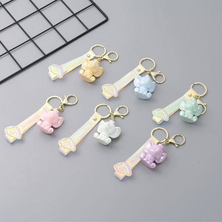Ximi Vogue Life Glossy Elephant Bag Charm Keychain Pendant with Finger Strap