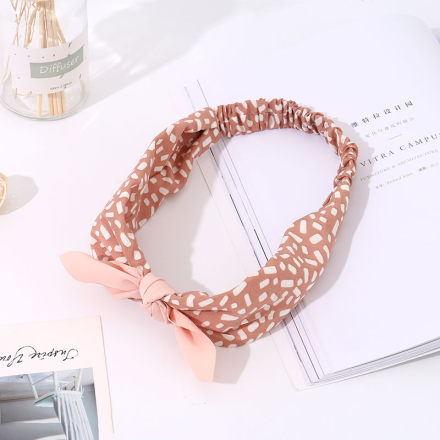 Ximi Vogue Life Grayish Pink Dot Pattern Bowknot Headband