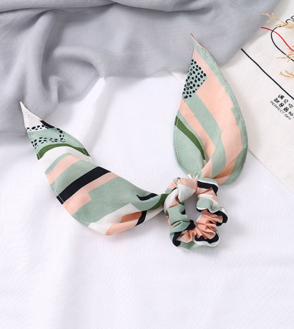 Ximi Vogue Life Green Print Cloth Hair Tie