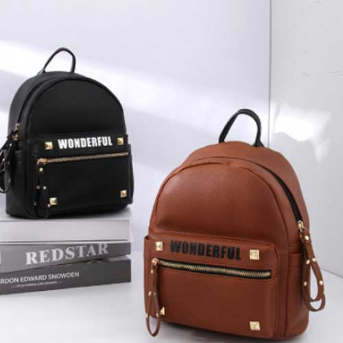 Ximi Vogue Life High-Quality Stylish Rivet PU Backpack