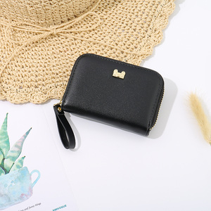 Ximi Vogue Life Lovely Cat Multi-Slot Card Purse for Women (Black)