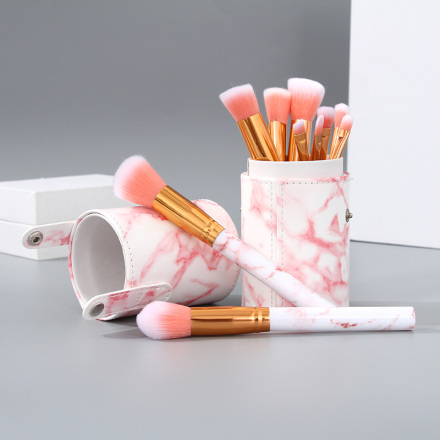Ximi Vogue Life Marbling Series Makeup Brush (10 Count)(Red and White)