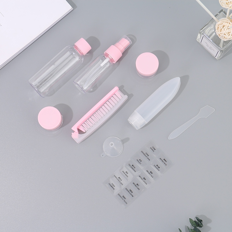 Ximi Vogue Life Multi-Function Travel Bottle Dispenser Set (8 Pcs)(Pink)