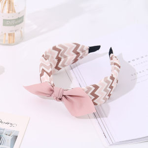 Ximi Vogue Life Pink Wavy Stripe Bowknot Hairband