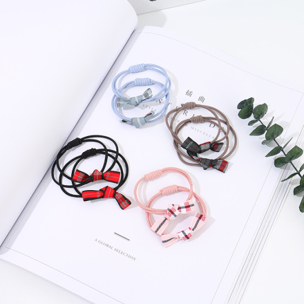 Ximi Vogue Life Plaid Bowknots Hair Rope