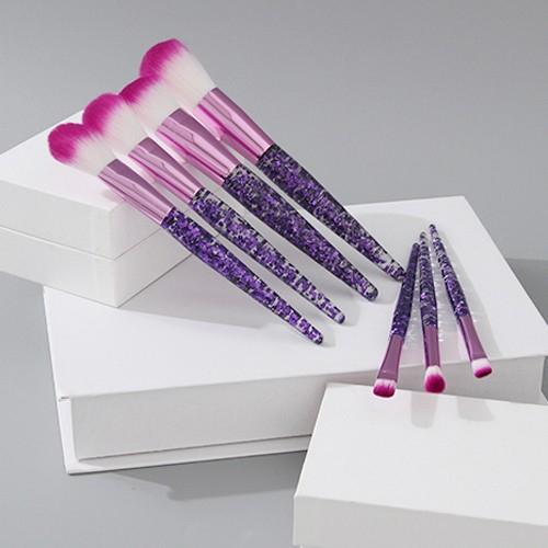 Ximi Vogue Life Sequins Crystal Series Makeup Brush (7 Count)(Dreamy Purple)