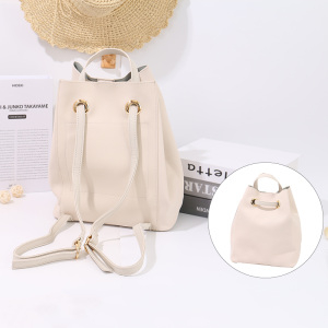 Ximi Vogue Life Simple Casual Style PU Handbag Backpack (Light Apricot)