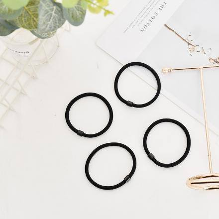 Ximi Vogue Life Simple Style Hair Rope (4 Pcs)(Black)