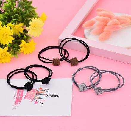 Ximi Vogue Life Square Bead Hair Rope (1 Pair)