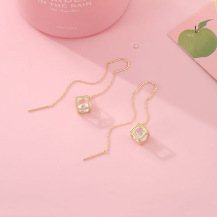 Ximi Vogue Life Stylish Cube Dangle Threader Earrings