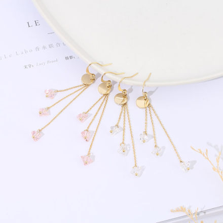Ximi Vogue Life Trendy Colored Crystal Triangle Earrings