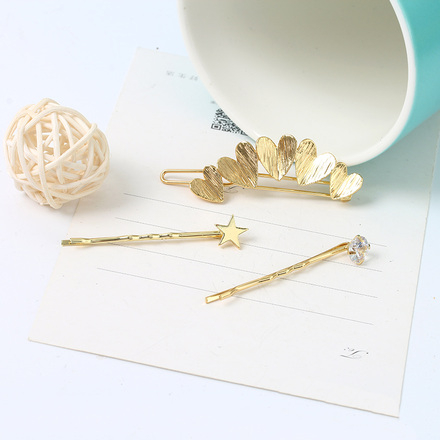 Ximi Vogue Life Trendy Golden Hearts Hair Clip Set