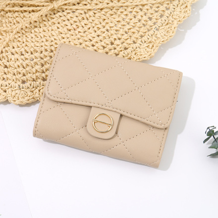 Ximi Vogue Life  Rhombus Stitching 3-Fold Short Wallet for Women