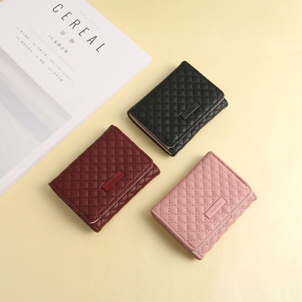 Ximi Vogue Trendy Rhombus Stitching Short Wallet for Women