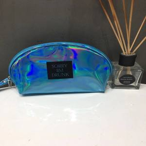 Ximi Vogue Trendy Shiny Semicircle Makeup Bag Blue