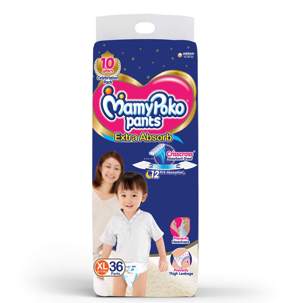 Mamy Poko Pant Style Diapers - Extra Large 36 Counts