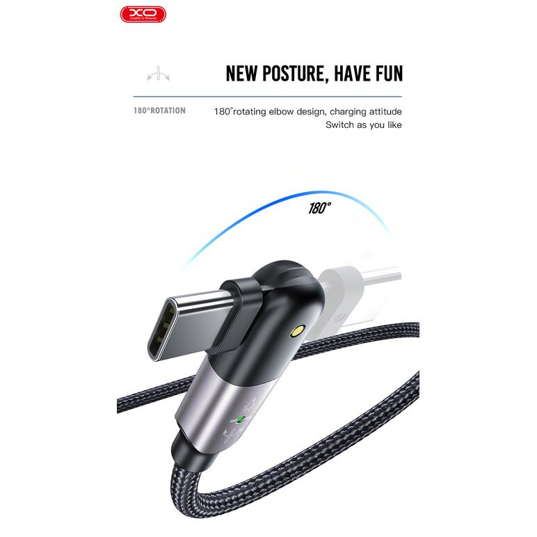 Xo 180° Degree Rotary Charging Cable for Type C NB176