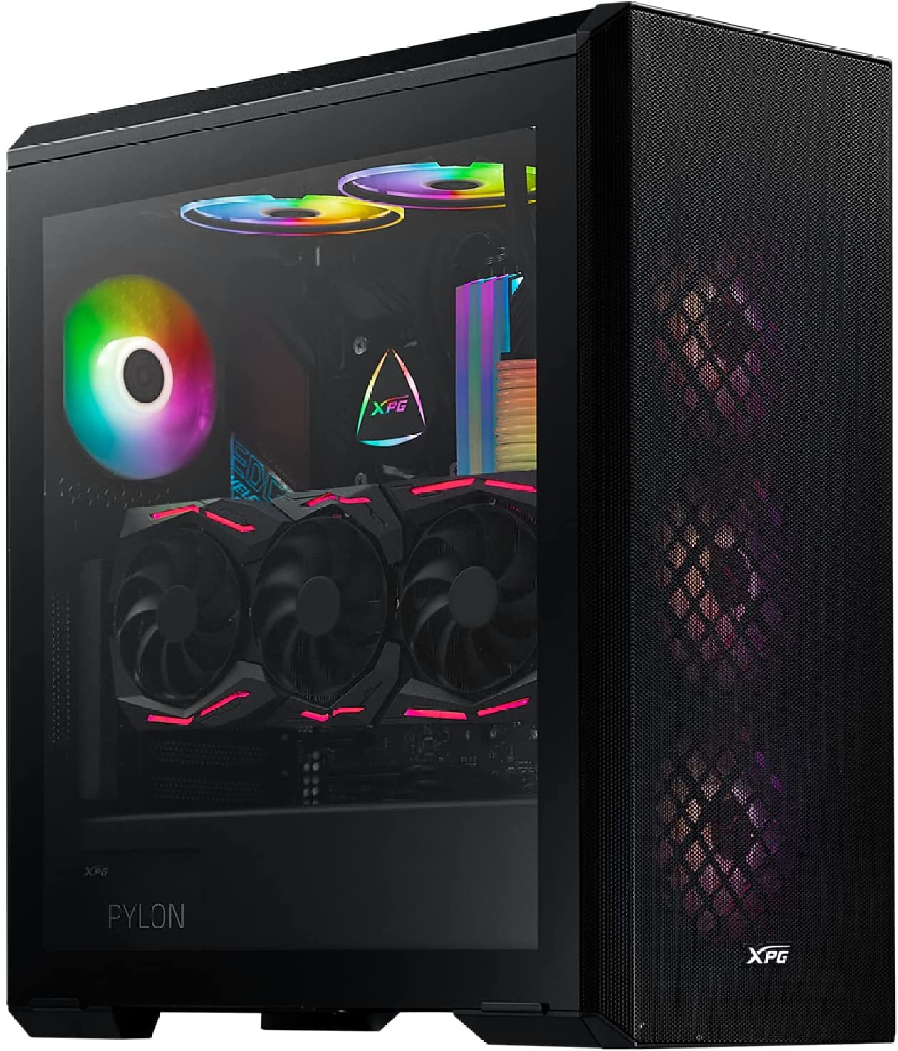 Xpg Defender-BKCWW - Mid-Tower ATX MESH Front Panel Efficient Airflow Tempered Glass PC Case
