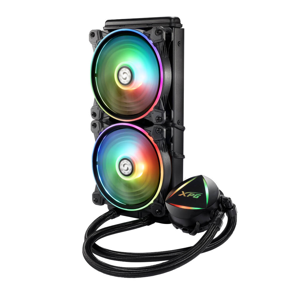 XPG EPS LEVANTE 240 Addressable RGB CPU Liquid Cooler, 240mm Radiator, Dual 120mm ARGB Lighting Fans