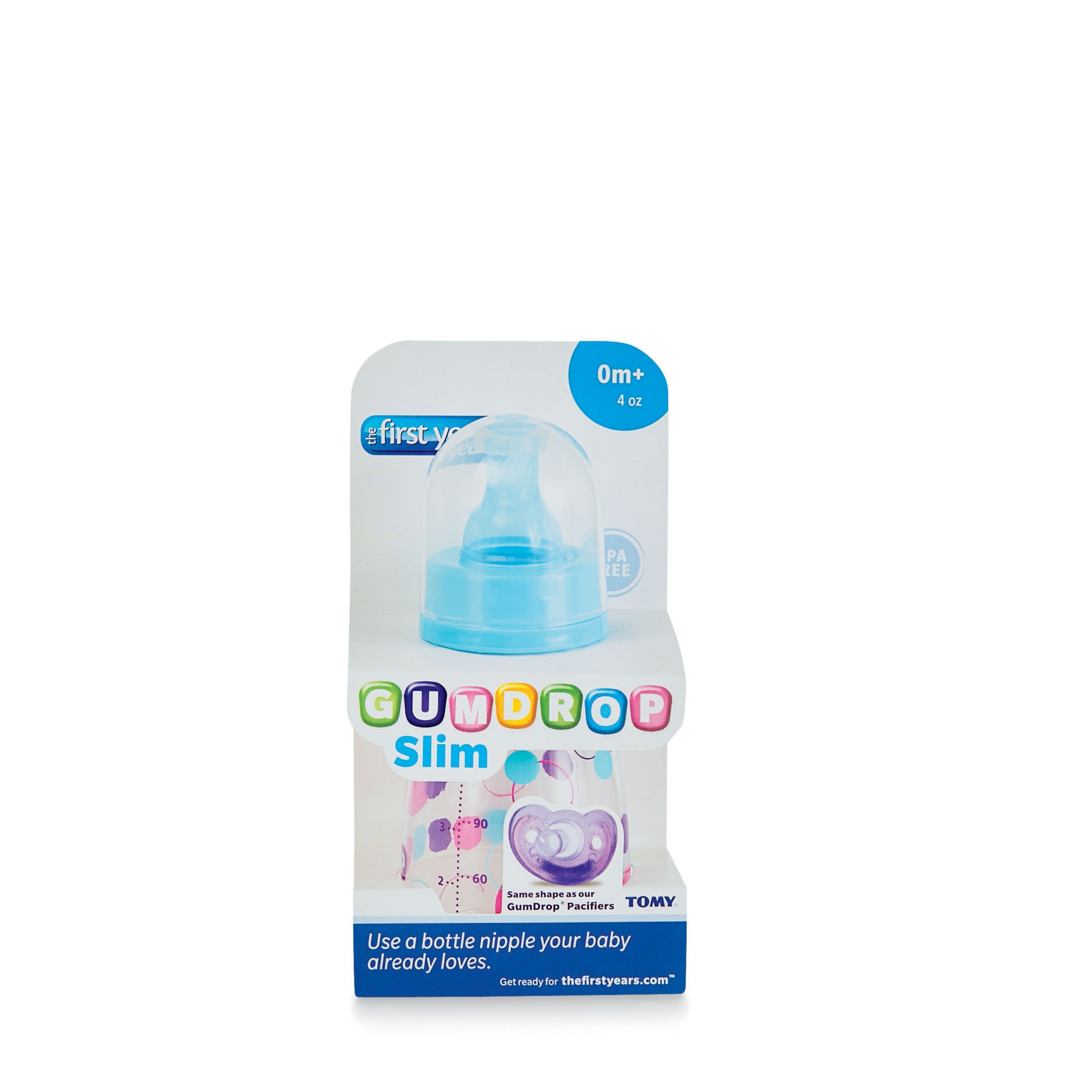 The First Years Gumdrop 4oz 1pk Slim Neck Bottle Y4902