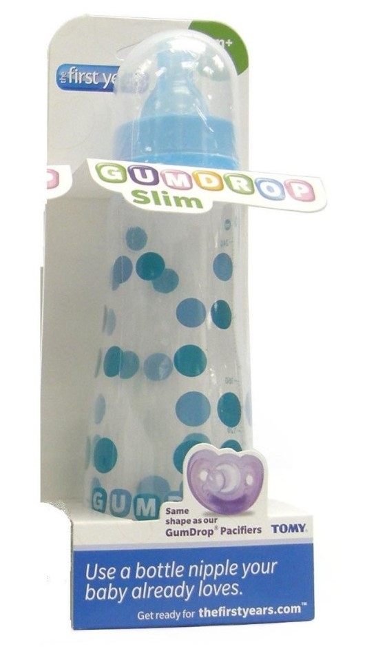 The First Years Gumdrop 8oz 1PL Slim Neck Bottle Y4903