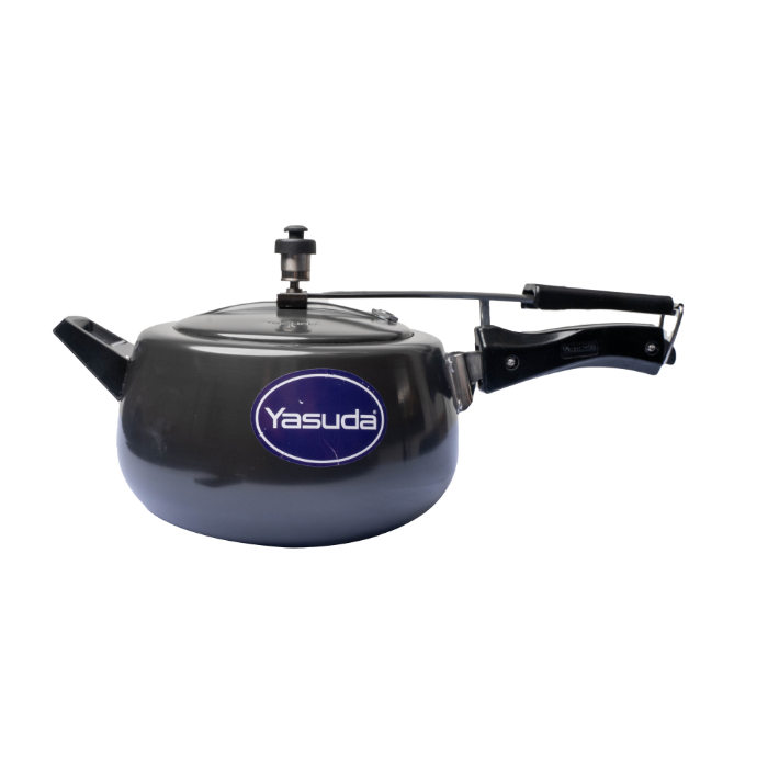 Yasuda 3 Ltr Alu. Pressure Cooker H.A with Induction Base - Angular Hard Anodised with Ib 3 Ltr