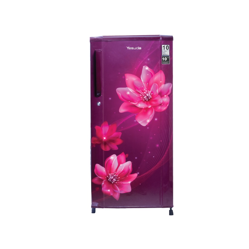 Yasuda Refrigerator YHDC200RP - 200 Litre Single Door in Red Peony, Floral PCM