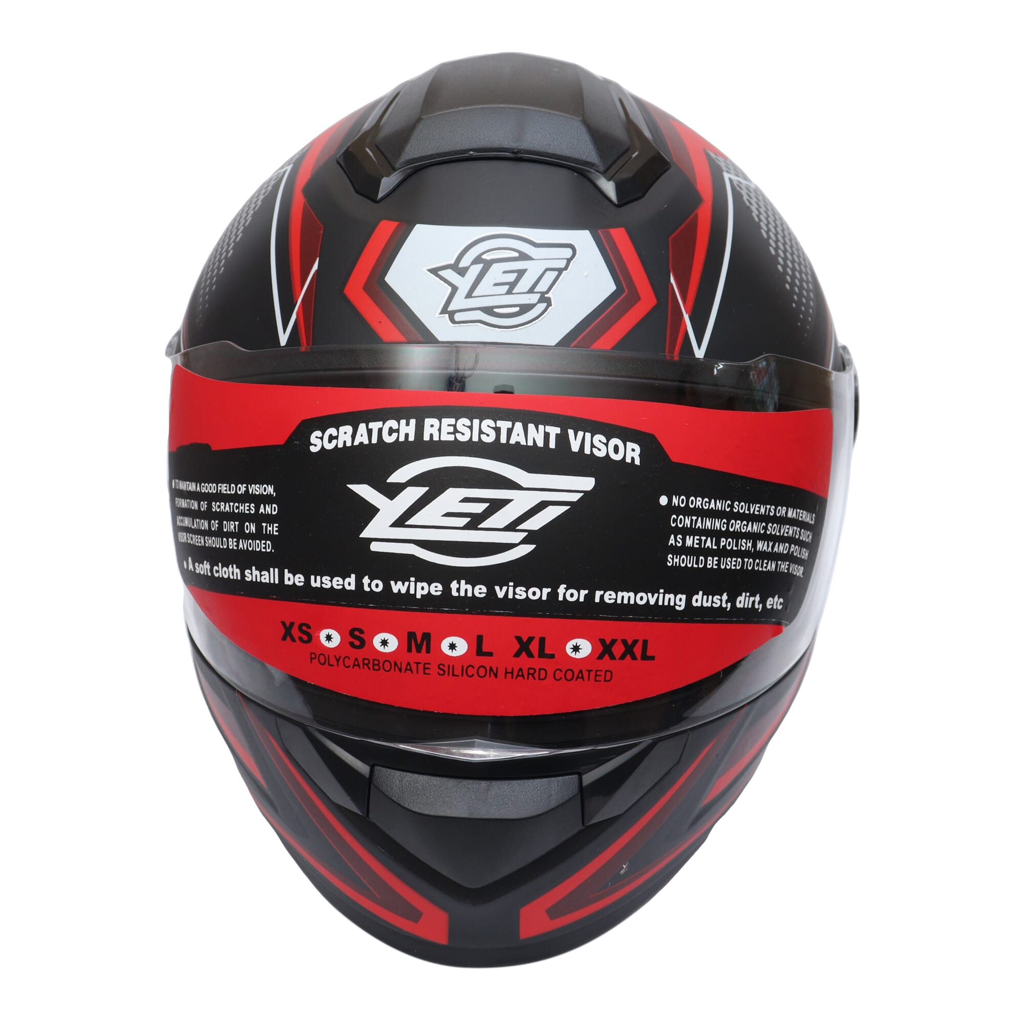Yeti MSI-2 Single Visor Full Helmet Black Red (Washable)