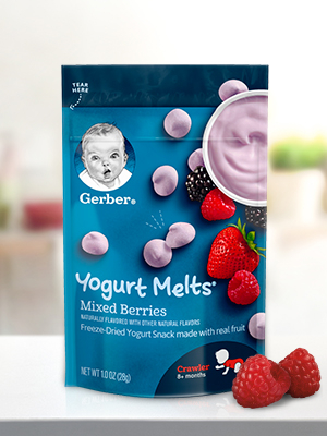 Gerber Yogurt Melts, Strawberry & Mixed Berry