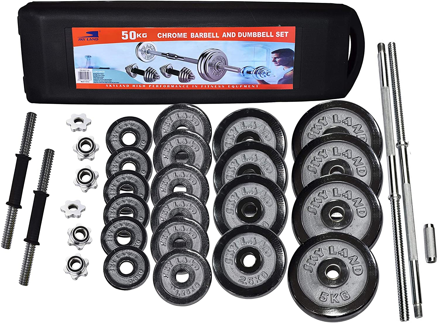 York Chrome 50KG Adjustable Dumbbell Set