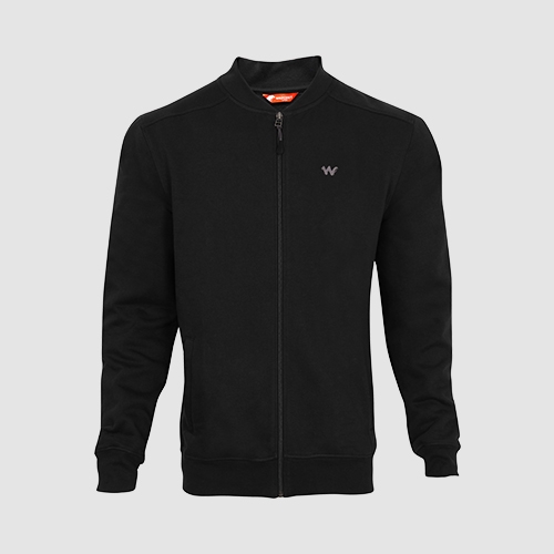 Wildcraft Men's Zippered Sweatshirt for Winter-Black-XL